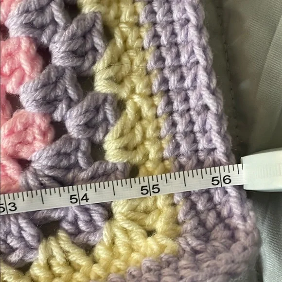 NWT Handmade Afgan Crochet Blanket Throw 55" x 47" - Picture 3 of 9